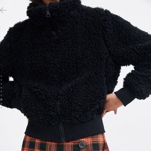 ZARA TRF Faux Fur Teddy Bomber Jacket